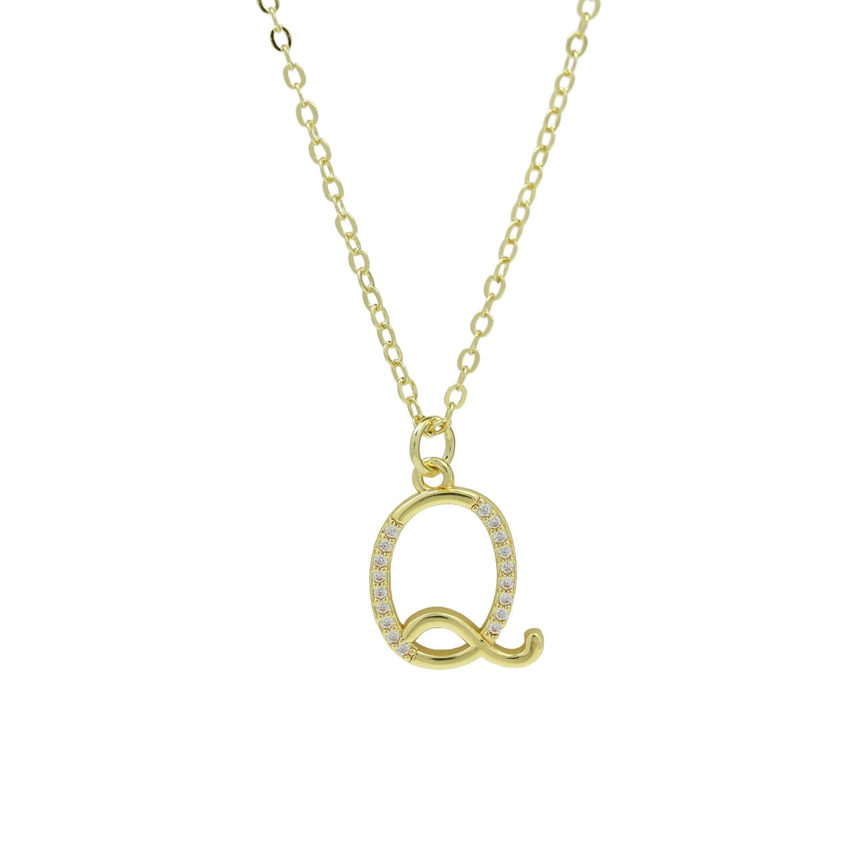 Zircon Script Initial Layered Necklace