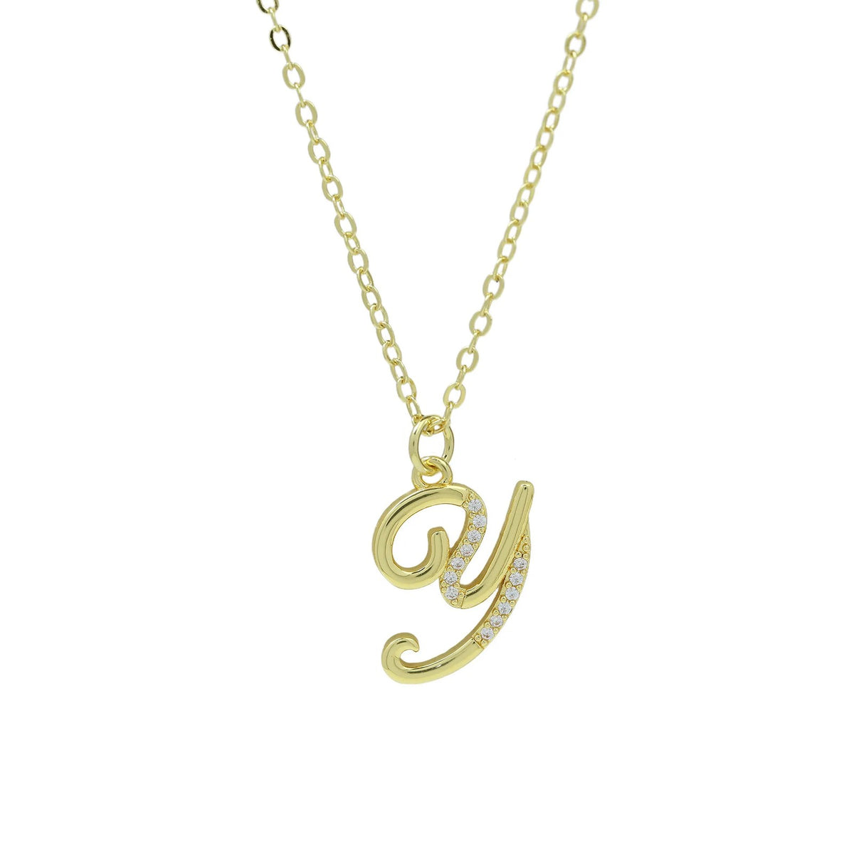 Zircon Script Initial Layered Necklace