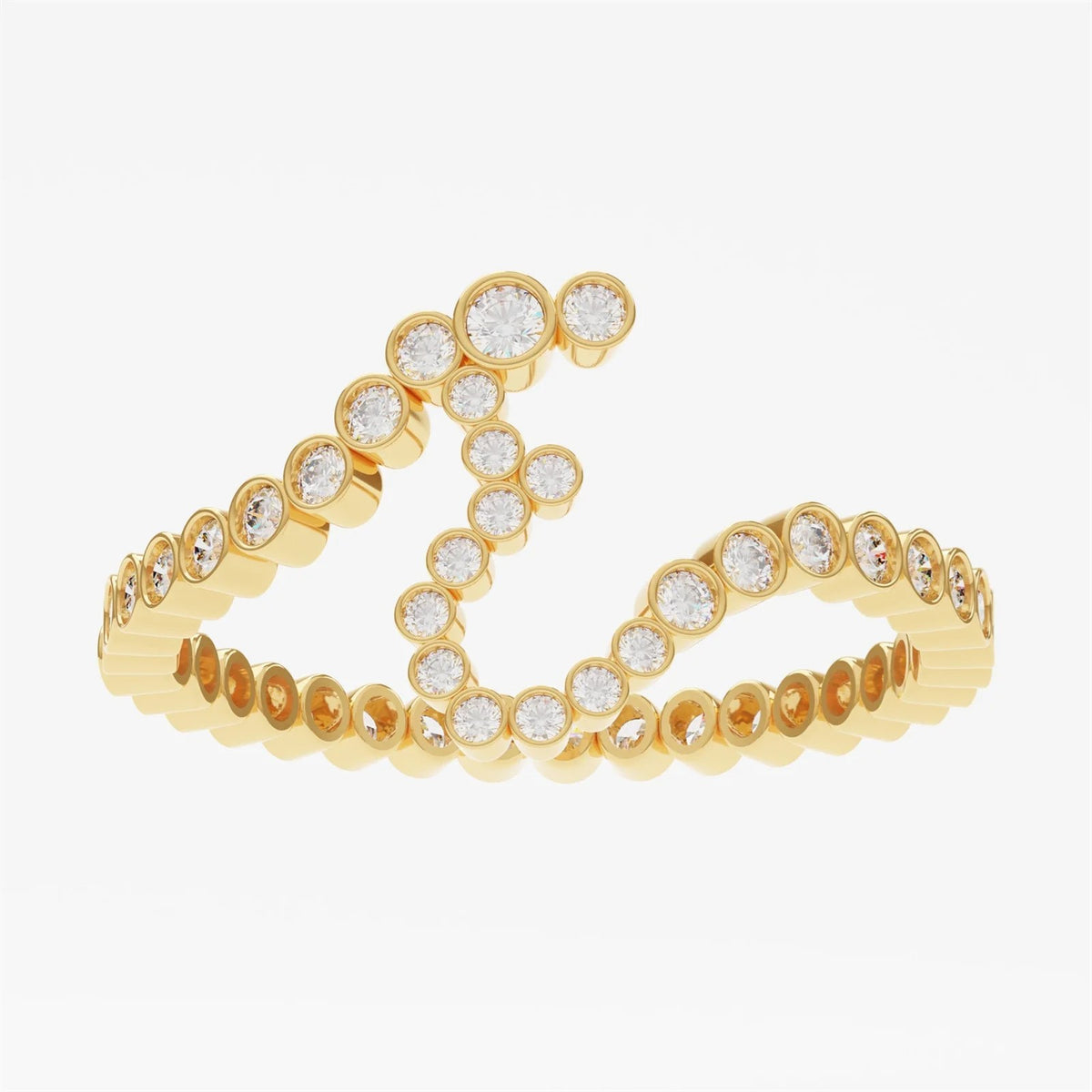 Crystal Initial Pinky Ring