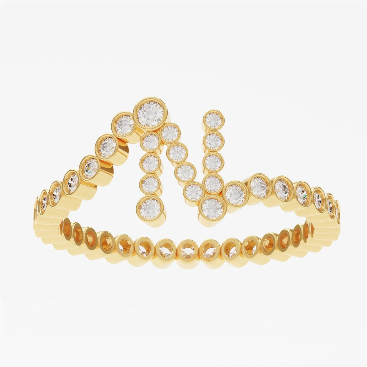Crystal Initial Pinky Ring