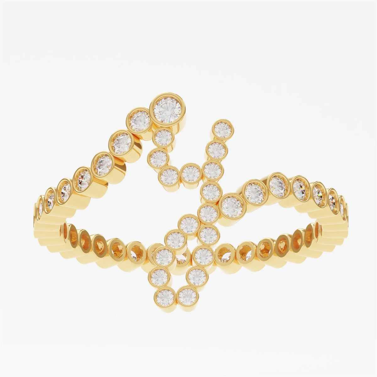Crystal Initial Pinky Ring