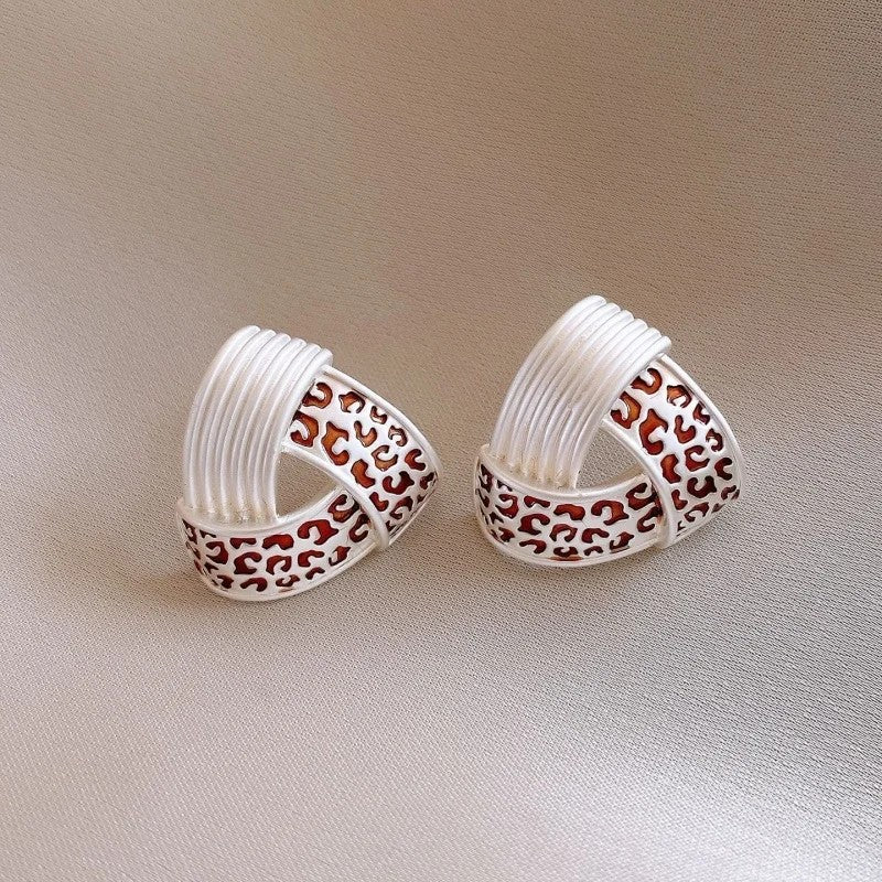 Leopard Triangle Stud Earrings