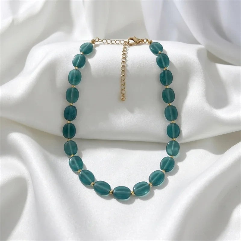 Multicolor Oval Bead Layered Necklace