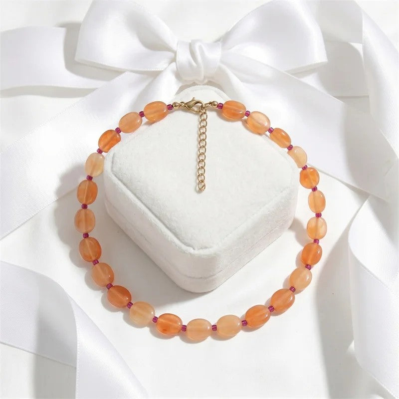 Multicolor Oval Bead Layered Necklace