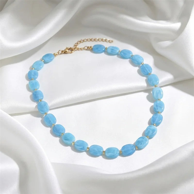 Multicolor Oval Bead Layered Necklace