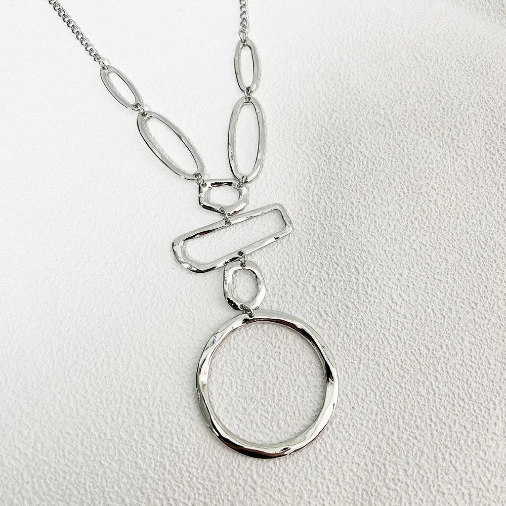 Mixed Geometric Link Necklace