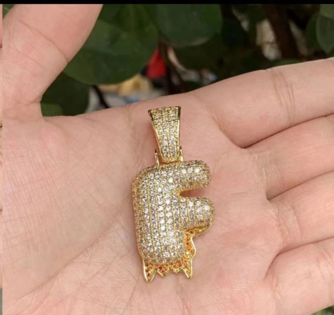 Zircon Pave Initial Necklace