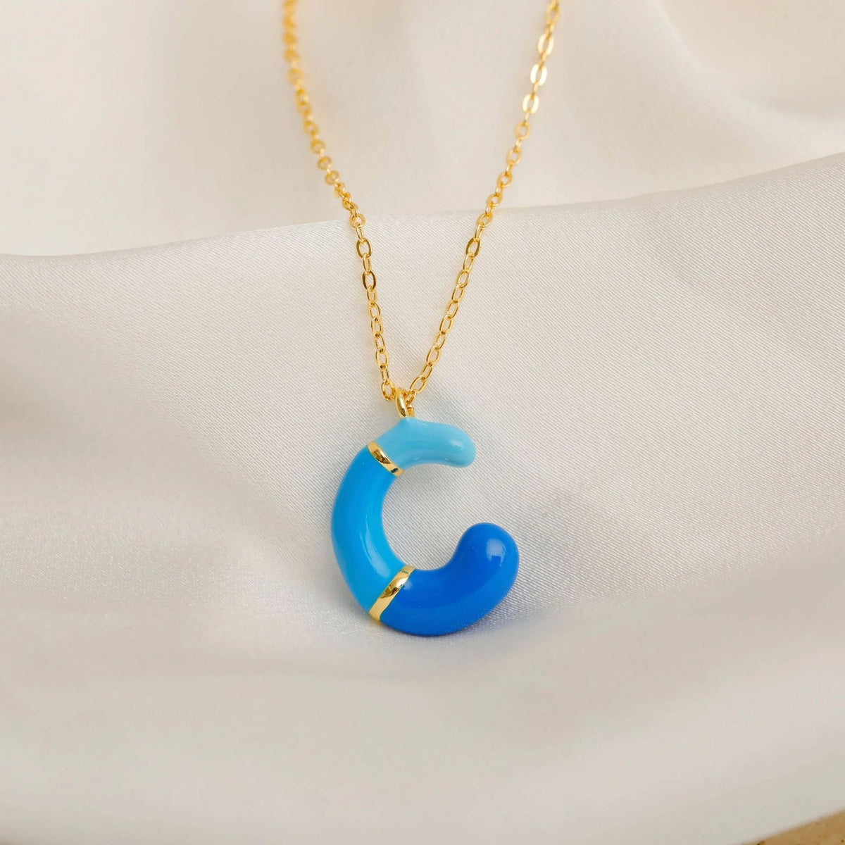 Colorful Resin Link Letter Necklace