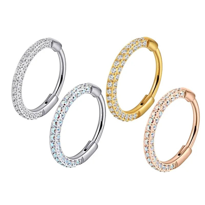 Crystal Pave Hinged Hoop