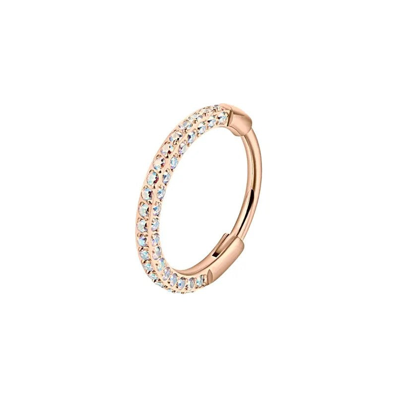 Crystal Pave Hinged Hoop