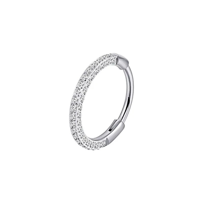 Crystal Pave Hinged Hoop