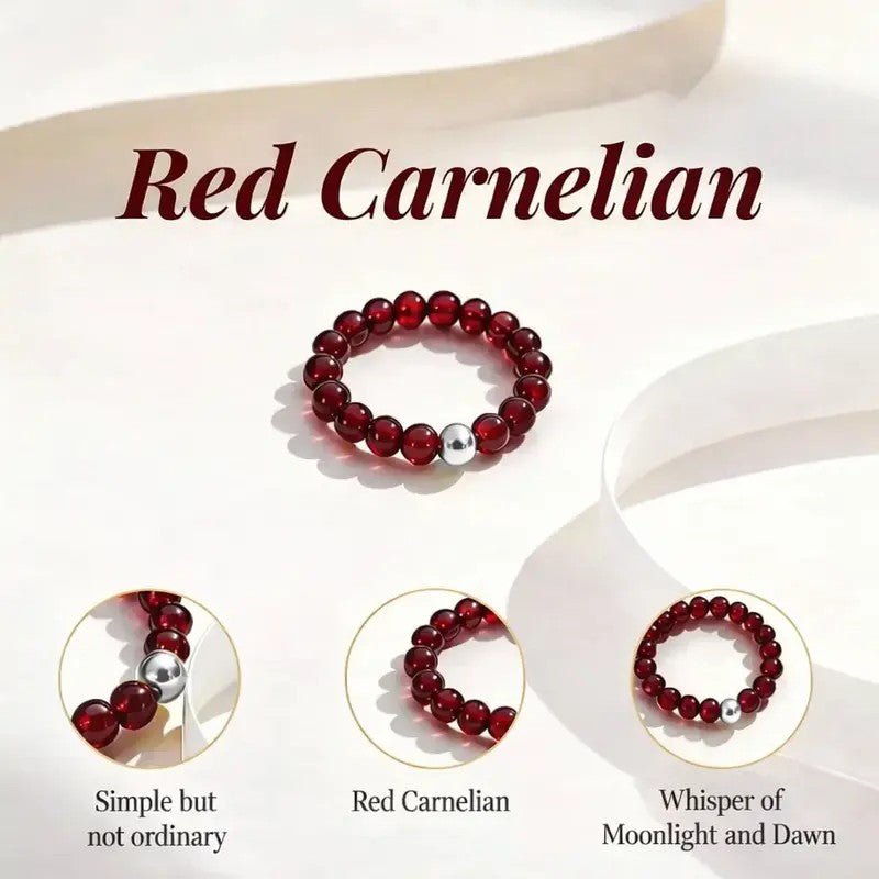 Red Carnelian Bead Ring
