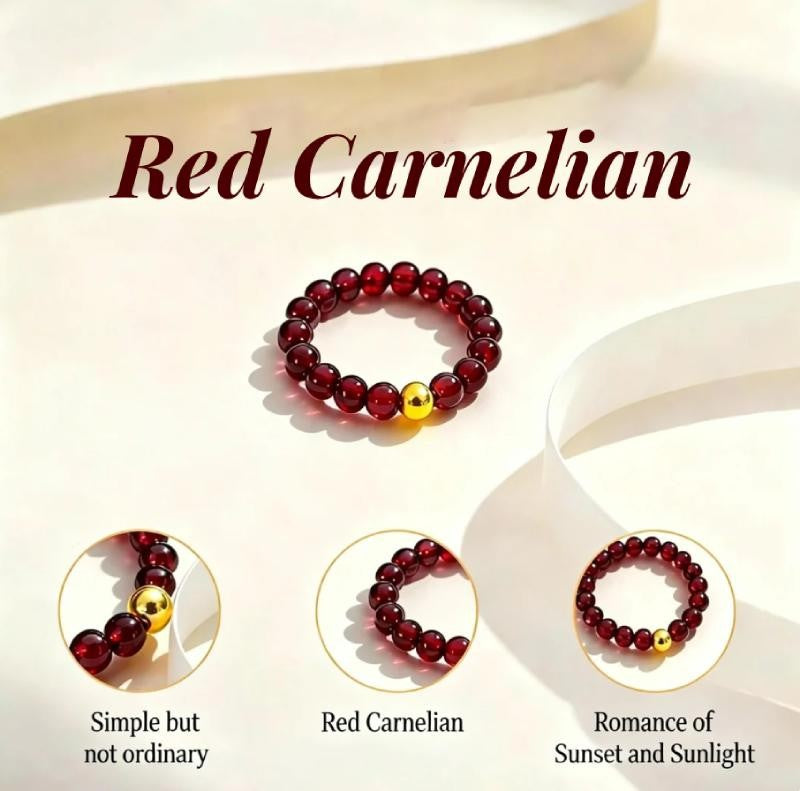 Red Carnelian Bead Ring