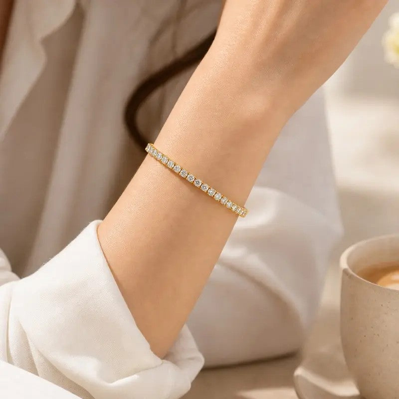 Square Stone Tennis Bracelet