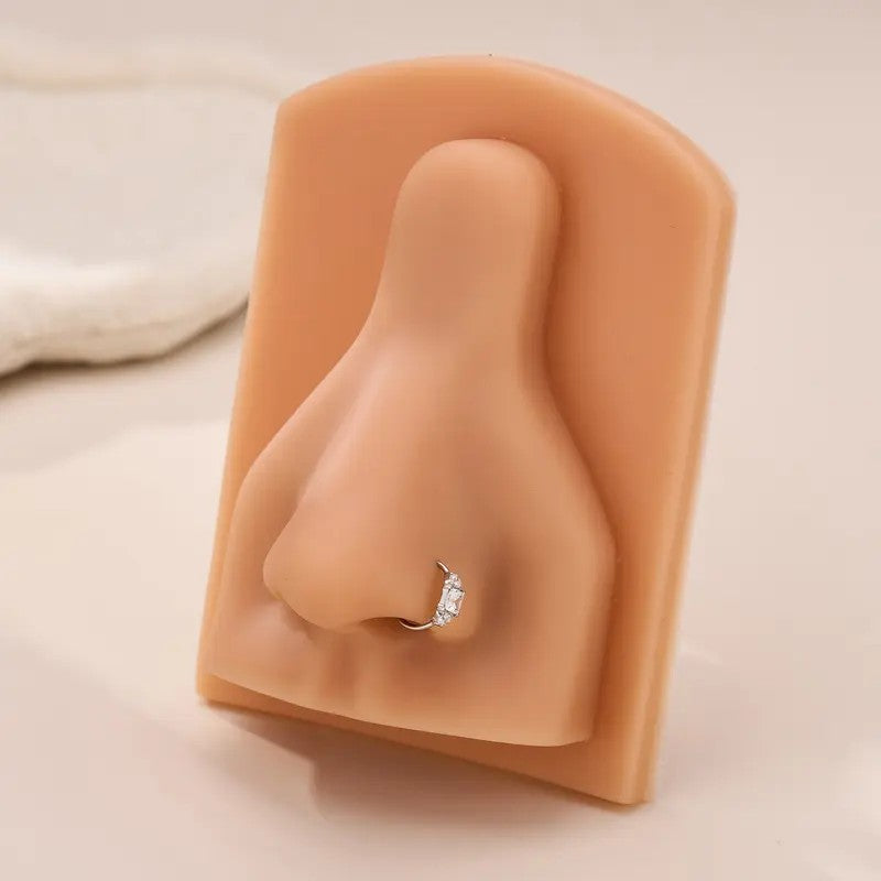 Square Crystal Nose Hoop