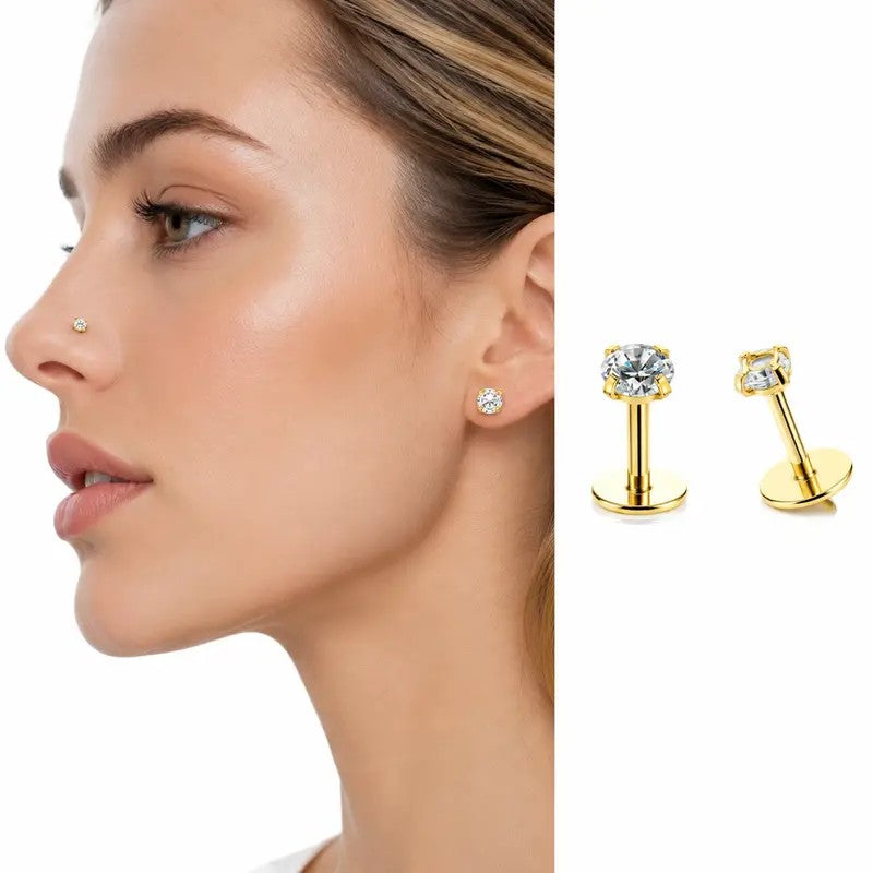 Round Crystal Nose Stud Set