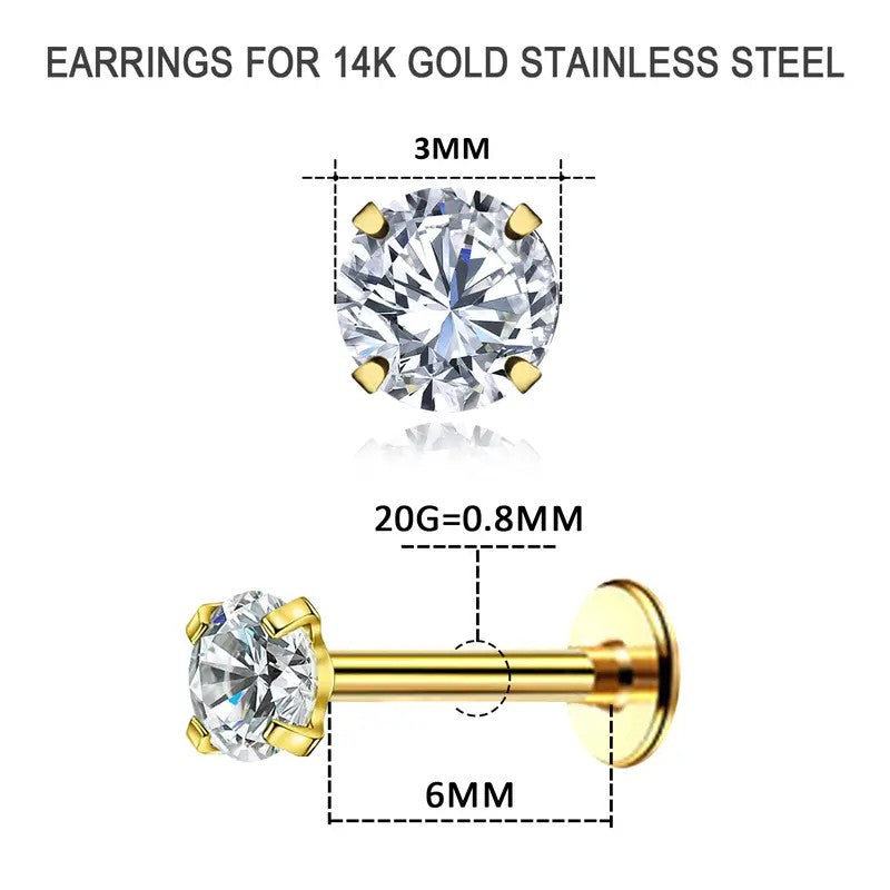 Round Crystal Nose Stud Set
