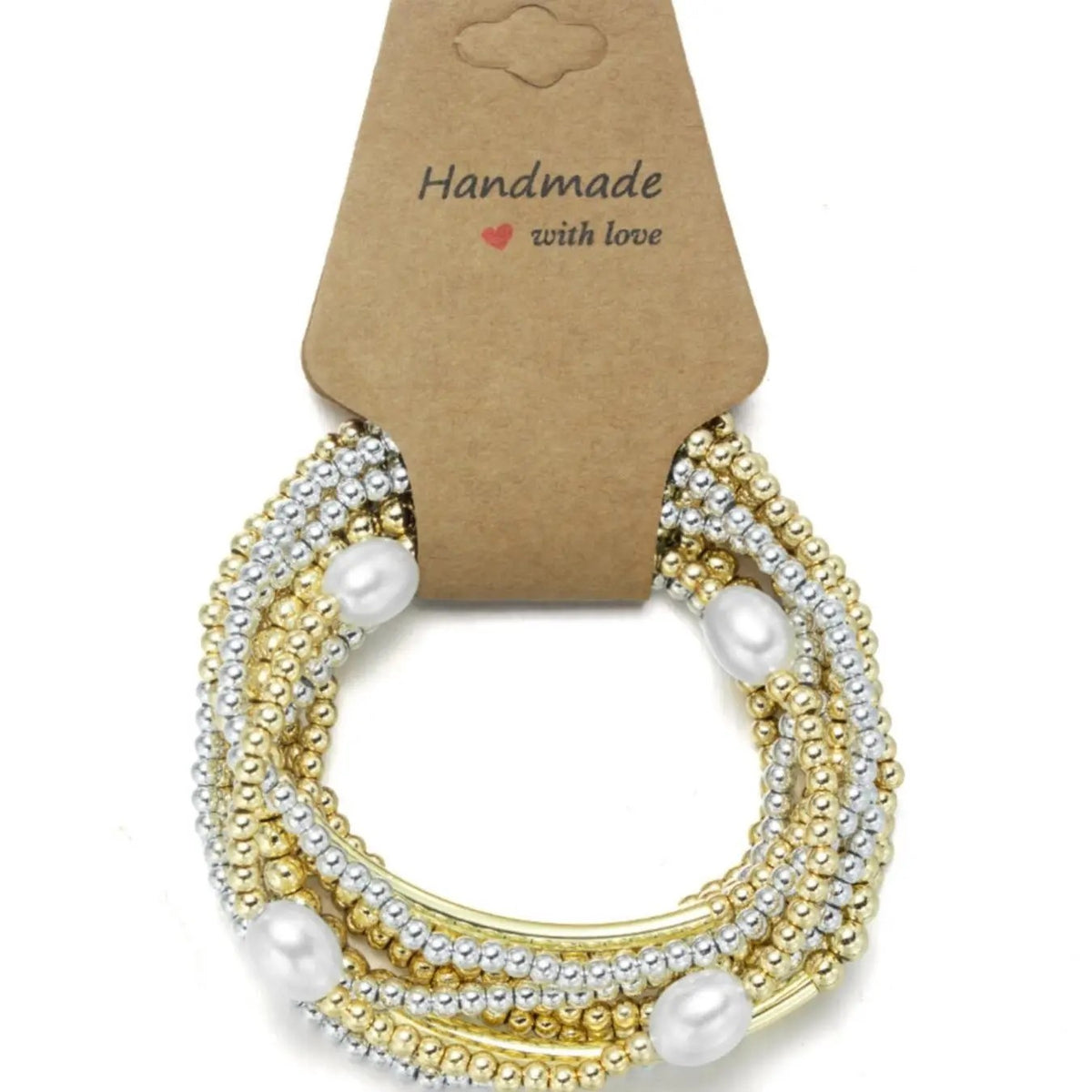 Stacked Bead & Pearl Bracelet Set