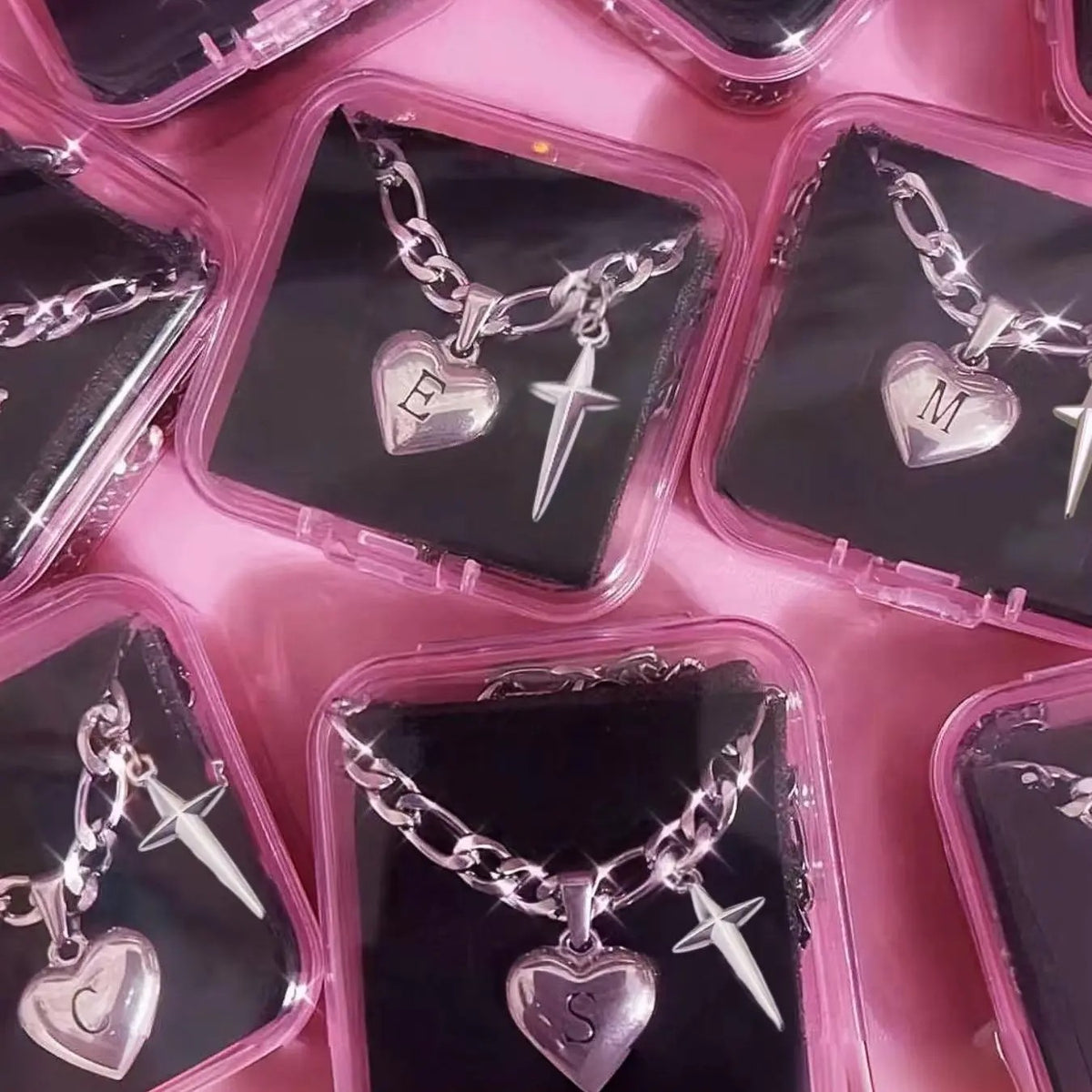 Initial Heart & Dagger Charm Necklace