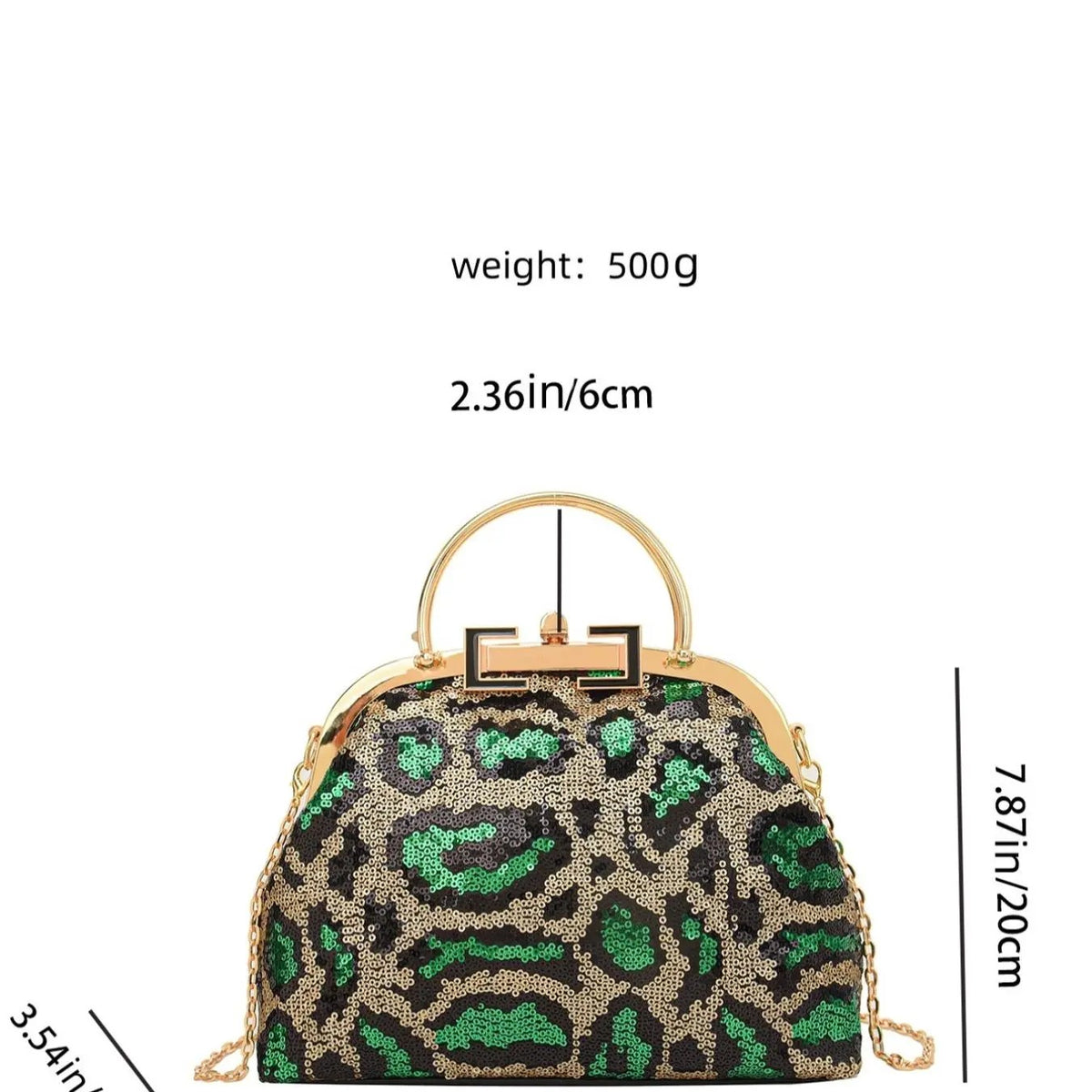 Leopard Sequin Frame Bag