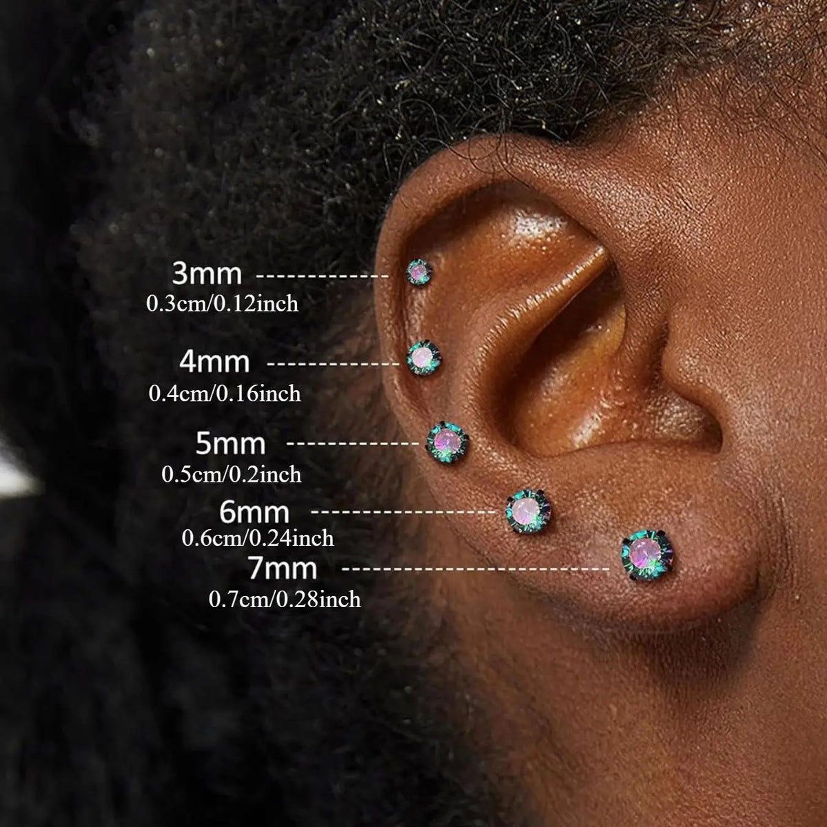 Black Crystal Stud Earrings