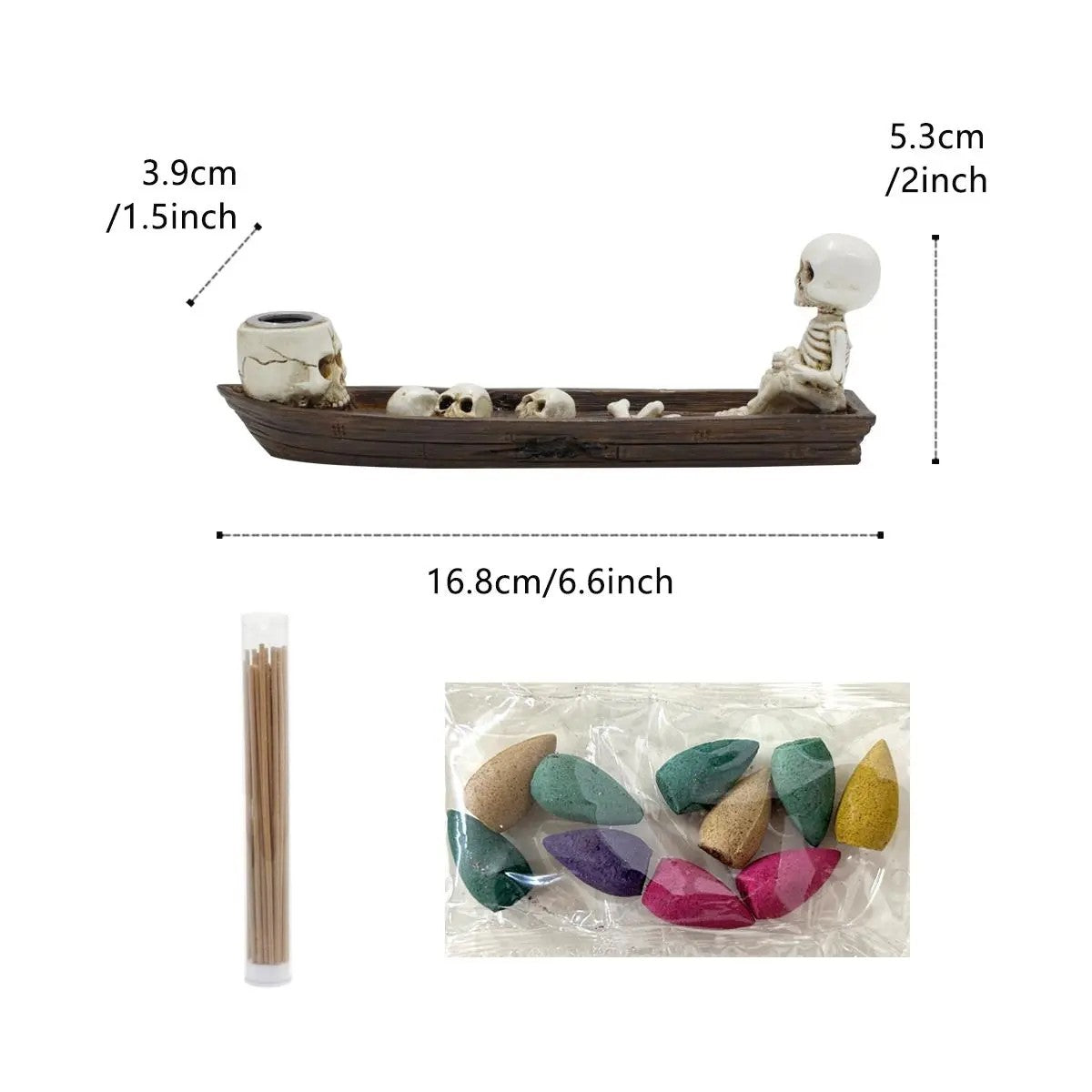 Skeleton Boat Incense Burner