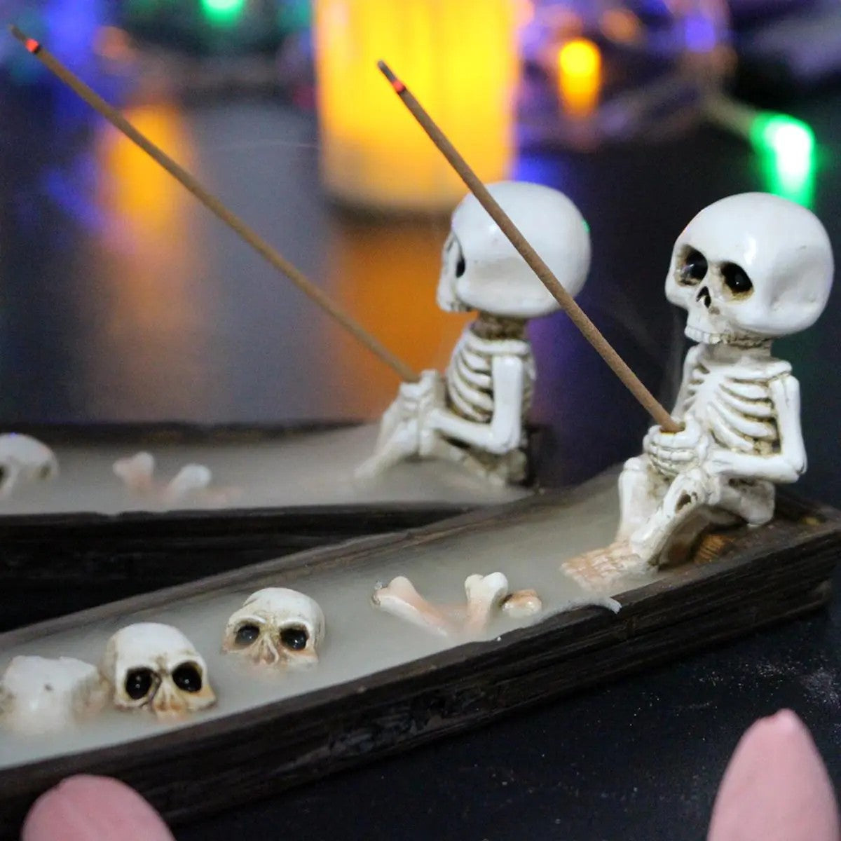 Skeleton Boat Incense Burner