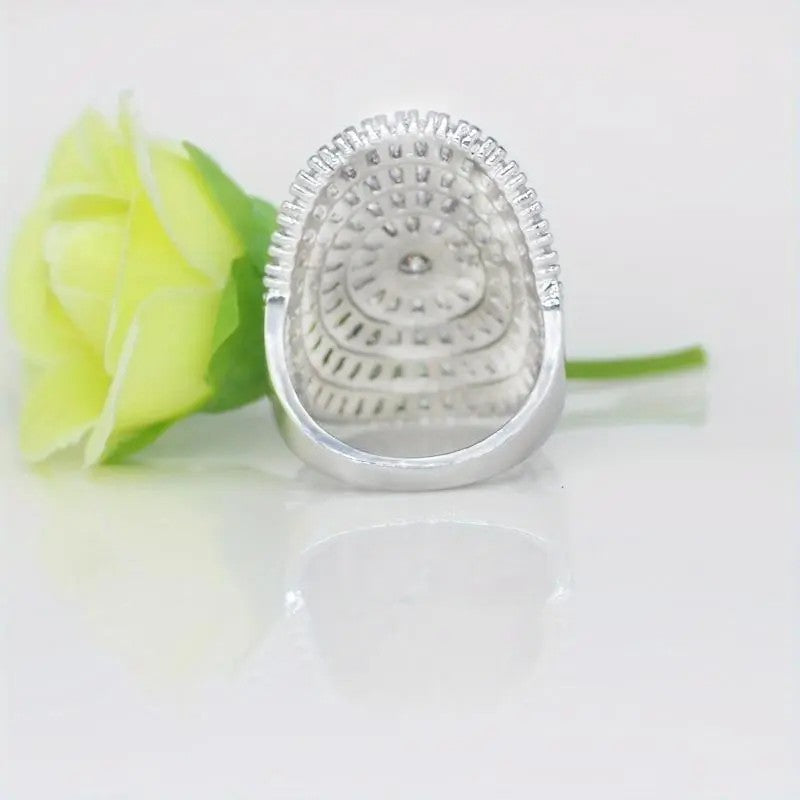 Crystal Halo Statement Ring