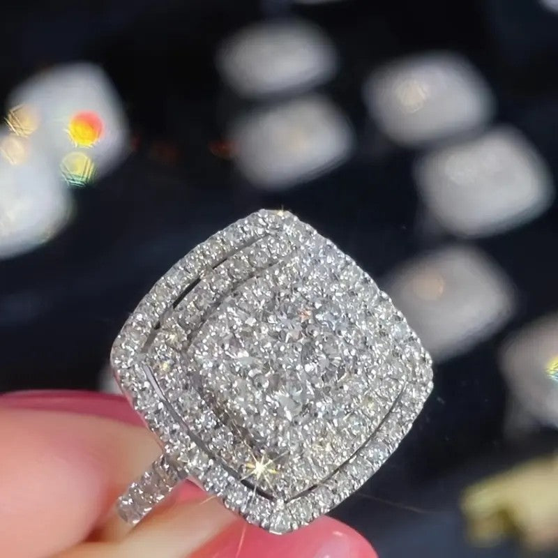 Square Crystal Statement Ring