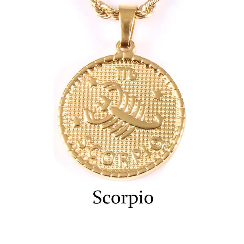 Zodiac Coin Necklace