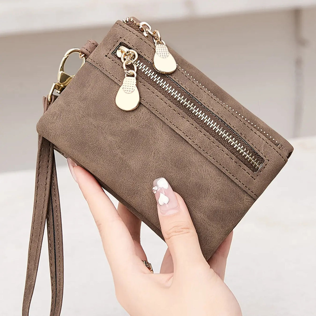 Suede Wristlet Wallet
