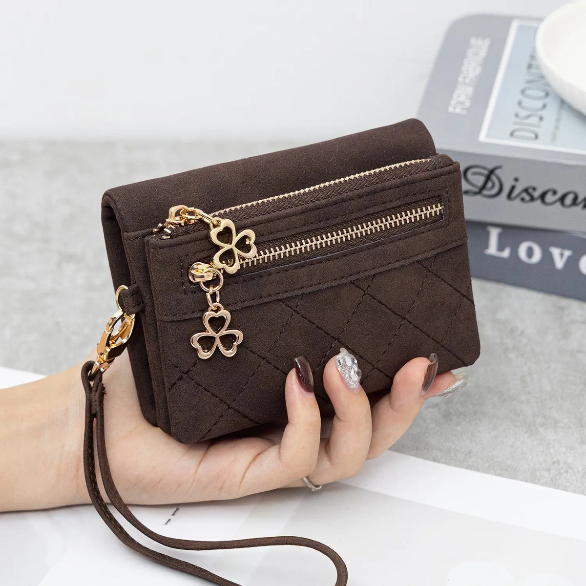 Suede Wristlet Wallet