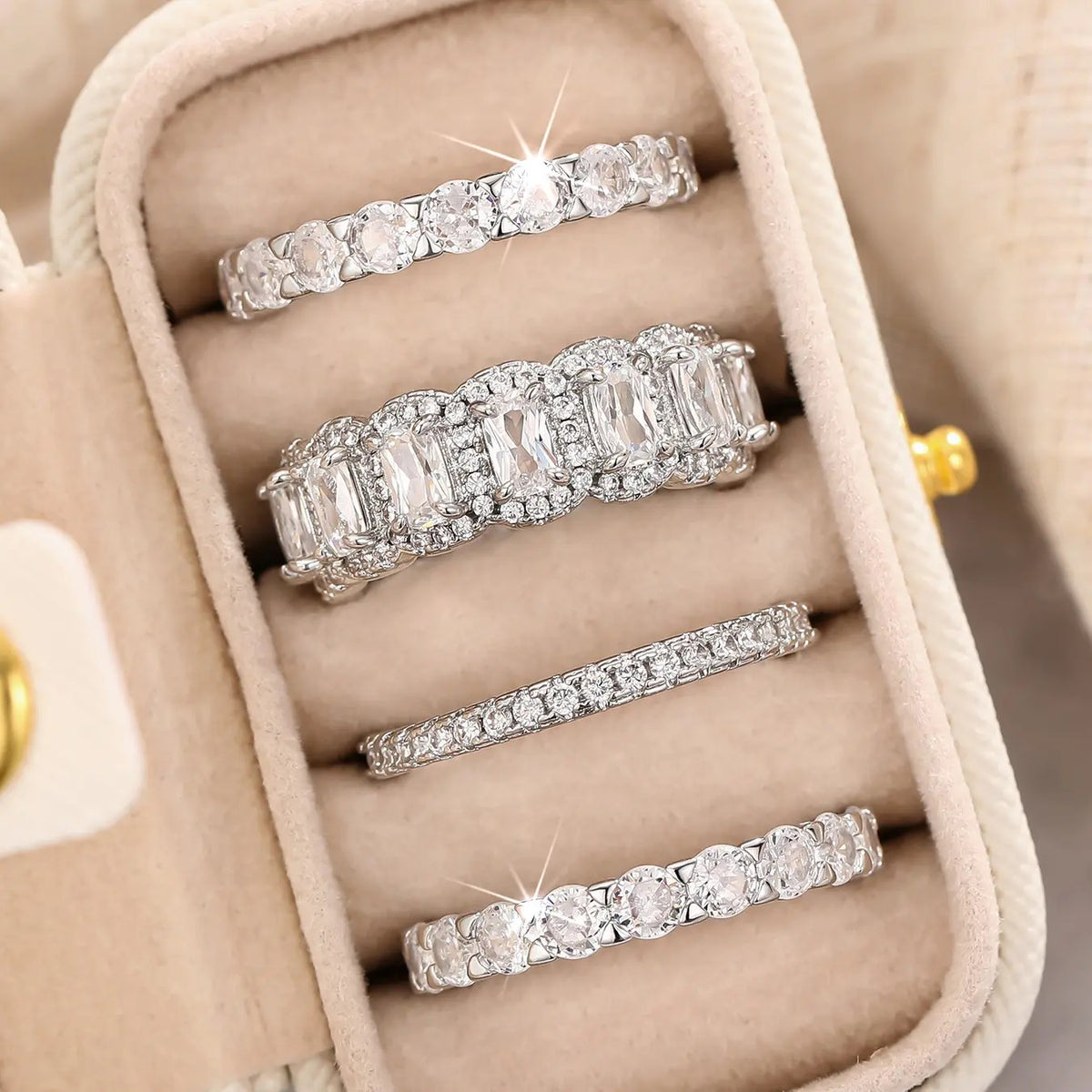 Crystal Eternity Ring Set