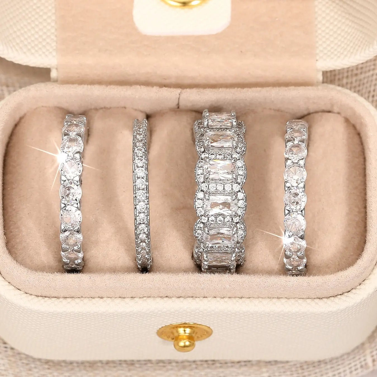 Crystal Eternity Ring Set