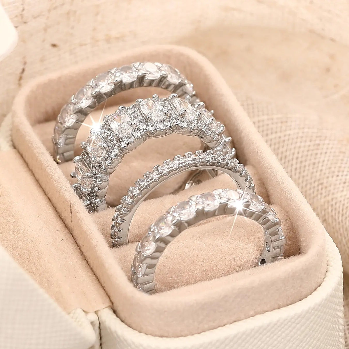 Crystal Eternity Ring Set