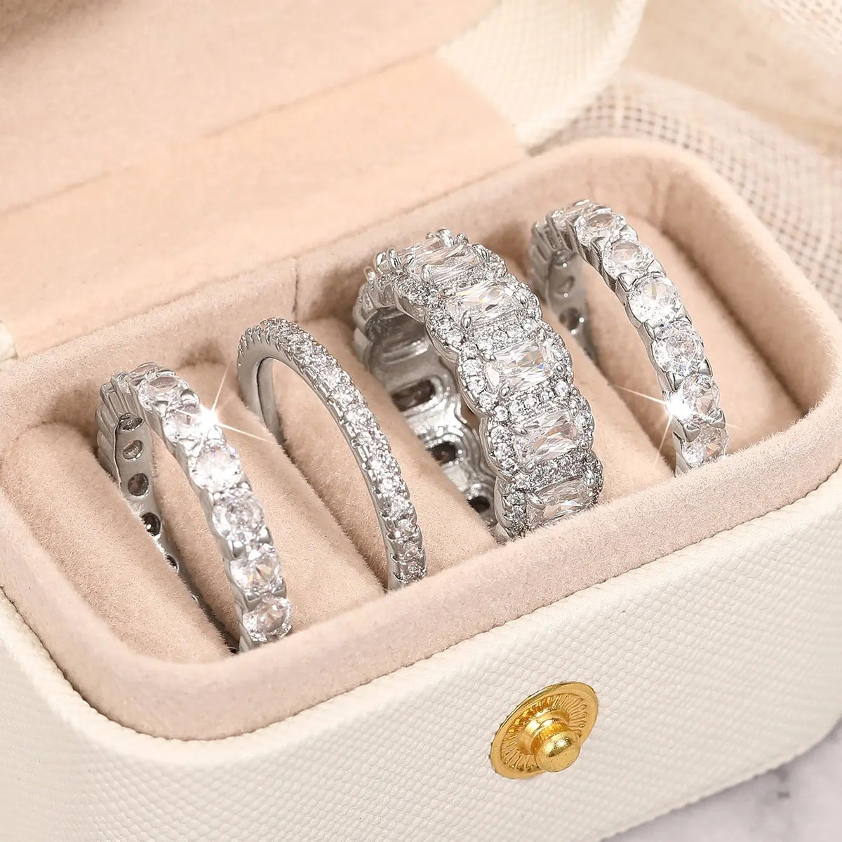 Crystal Eternity Ring Set