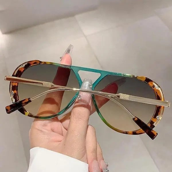 Tortoise & Teal Aviator Sunglasses