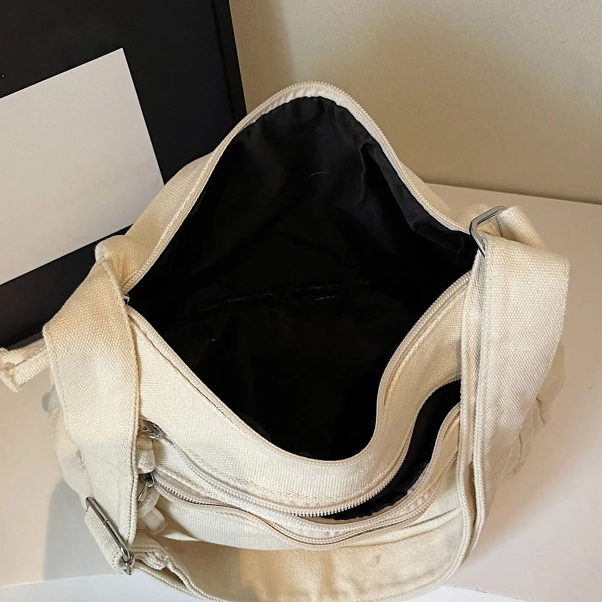Distressed Canvas Crossbody Bag