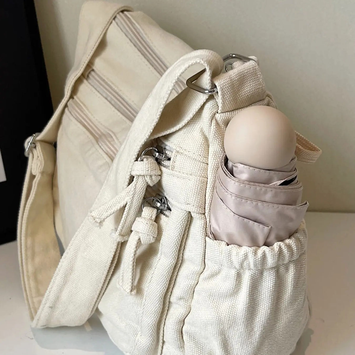 Distressed Canvas Crossbody Bag