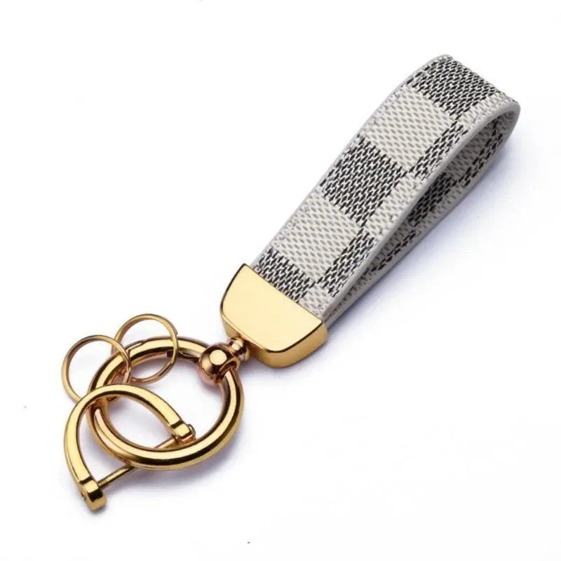 Checkered Horseshoe Keychain