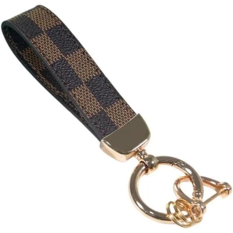 Checkered Horseshoe Keychain