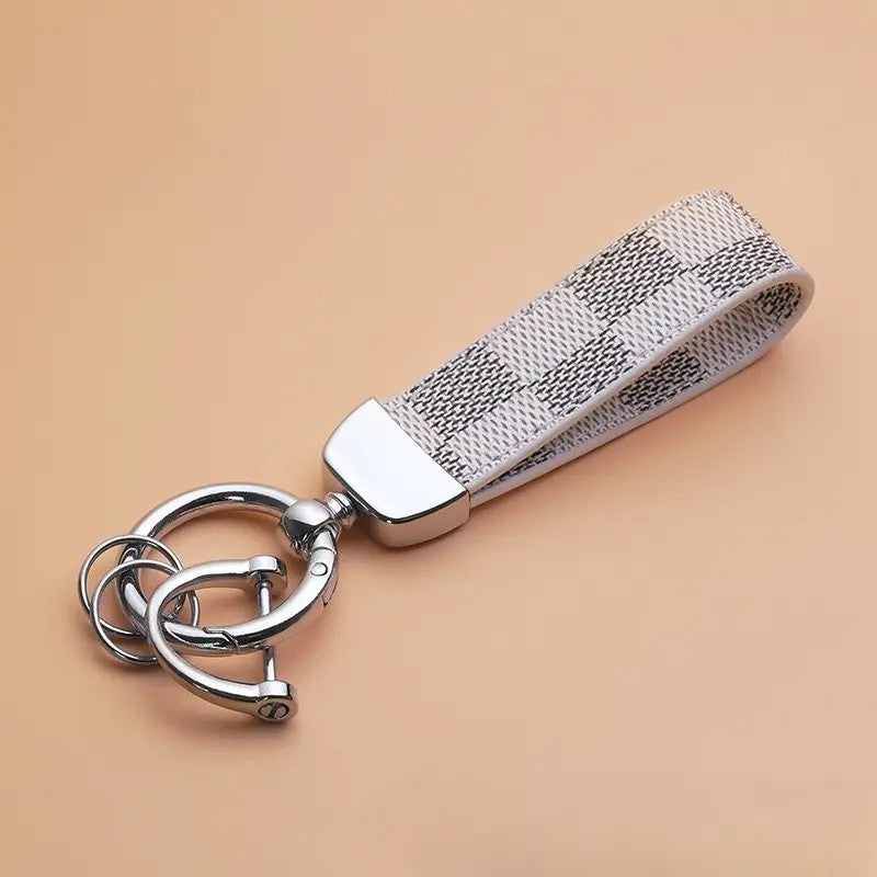 Checkered Horseshoe Keychain