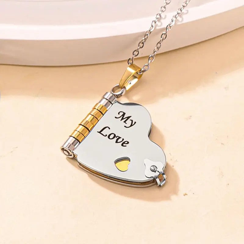 My Love Heart Book Necklace