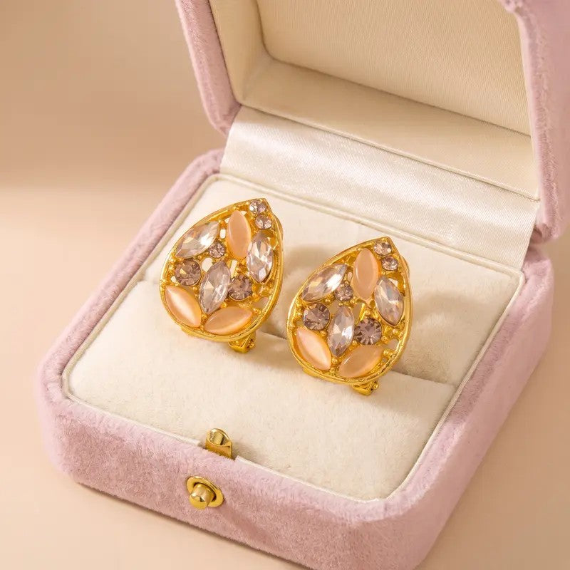 Teardrop Crystal Stud Earrings
