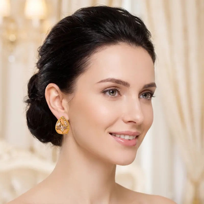 Teardrop Crystal Stud Earrings