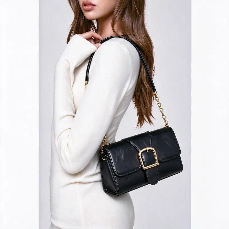 Buckle Chain Shoulder Bag