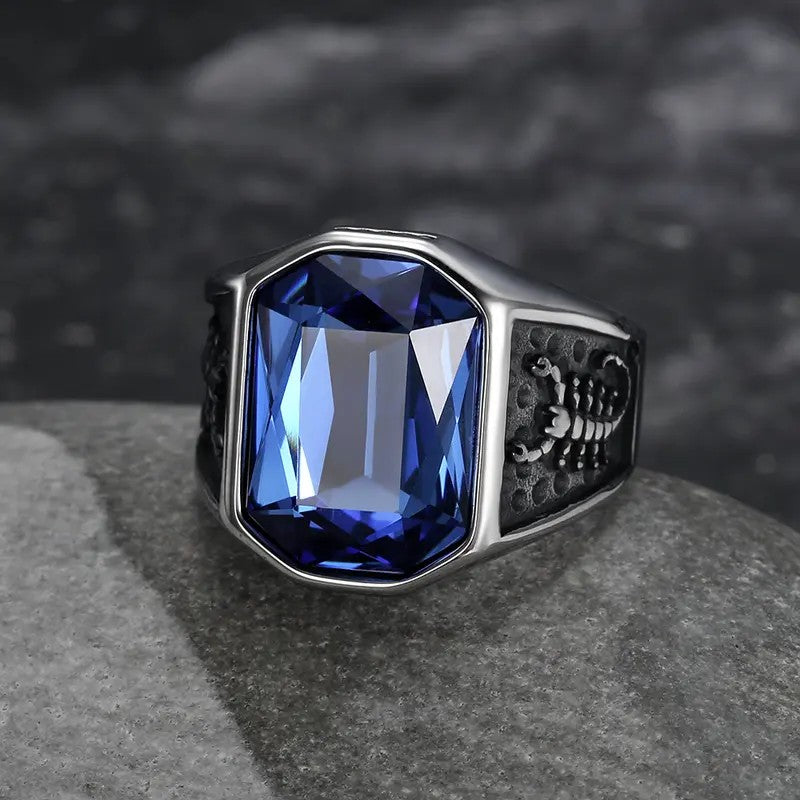 Square Crystal Signet Ring