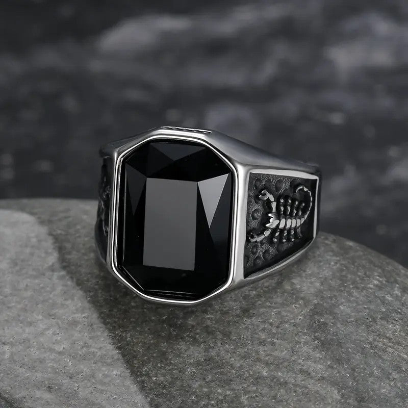Square Crystal Signet Ring