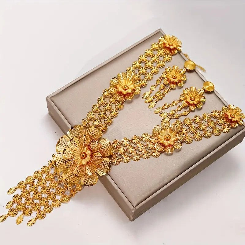 Floral Statement Necklace & Earring Set
