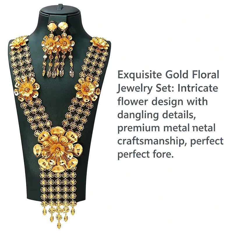 Floral Statement Necklace & Earring Set